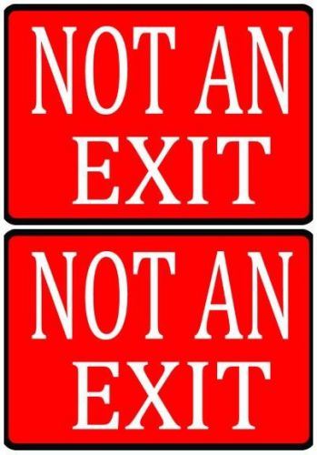 2 - not an exit red black &amp; white durable vinyl business company plaque signs for sale