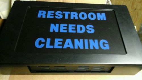 BLACK RESTROOM NEEDS CLEANING SIGN