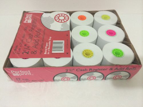 2 1/4&#034; Cash Register &amp; Add Rolls 130 ft. 12 Pack ,Perfect Print High Quality