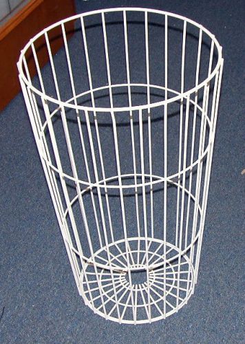 White round tapered dump basket wire bin display fixture 26&#034; tall 15&#034; dia top for sale