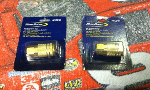 Blue Point Industrial Type 1/4&#034; NPT Female Brass Couplers #AHC21D Lot Of 2 (NEW)