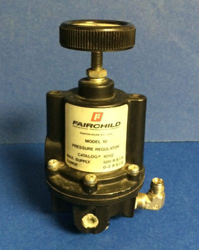 Fairchild Model 10 Pressure Regulator Cat # 10112 ~ 500 PSIG Max Supply 0-2 PSIG