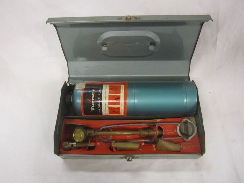 VINTAGE TURNER PROPANE TORCH KIT, W/METAL BOX - GOOD CONDITION