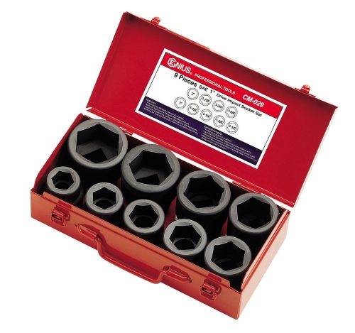 9PC 1&#034; Dr. SAE Impact Socket Set