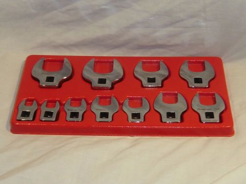 Snap on tools, 211fcoa, set, wrench, crowfoot open end (11 pcs.) (3/8&#034; to 1&#034;) for sale