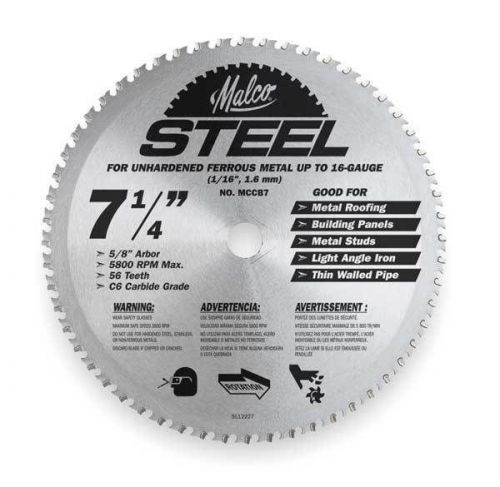 Malco 7 1/4&#034; circular saw blade: steel for sale