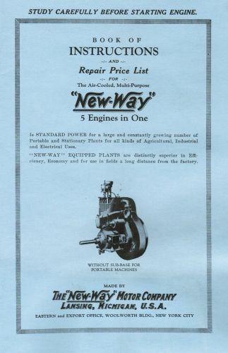 New way gas engine motor instruction book manual hit miss stationary flywheel for sale