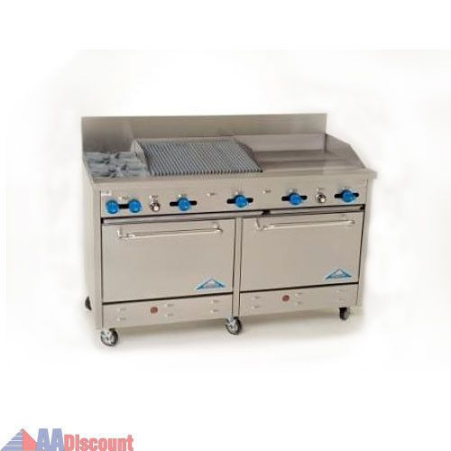 NEW COMSTOCK CASTLE 48&#034; RANGE 2-BURNER GRIDDLE CHARBROILER GAS F3218-18-1.5RB