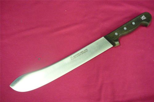 VINTAGE NEW SOLINGEN GERMANY EMIL ERN BUTCHER CHEF KNIFE 10&#034; CARBON STEEL BLADE