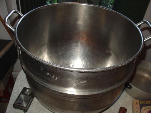 Vintage 60-80 Quart Stainless Nickel Platinum Bakery Mixer Mixing Bowl 17 tall