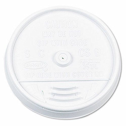 Dart Lids, for 16 oz. Hot/Cold Foam Cups,White, 1000 per Carton (DCC16UL)