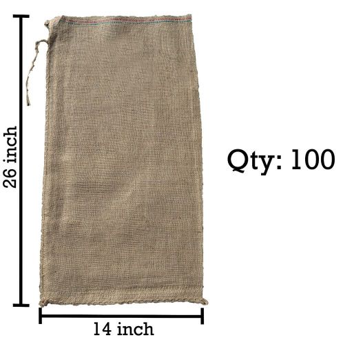 100 14x26 Burlap Bags, Burlap Sacks, Sandbags, Gunny Sack, Potato Sacks, Sack