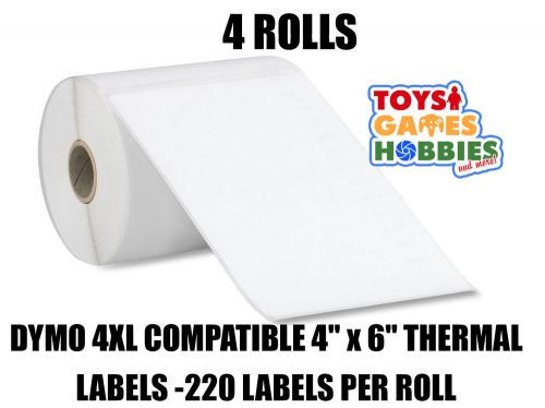 4x dymo 4xl compatible 4&#034; x 6&#034; thermal shipping labels 220 labels per roll 4x6 for sale