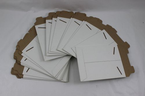 20- 7&#034; x 9&#034; Calumet Carton 1.8ozWhite Stayflats Rigid Tab-Lock Mailing Envelopes