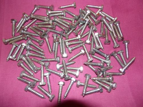 (100) Hex Head 5/16 x 1-1/2&#034; Lag Bolts Zinc Plate Wood Screws