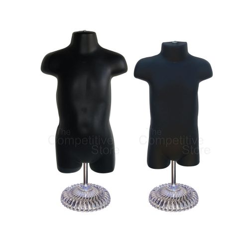 Infant + Toddler Mannequin Form With Economic Plastic Base Boys &amp; Girls - Black