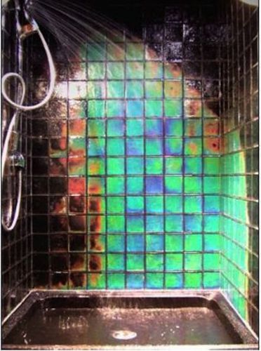 Moving Color Northern Lights Heat Sensitive Color Changing 4X4 Glass Shower Tile