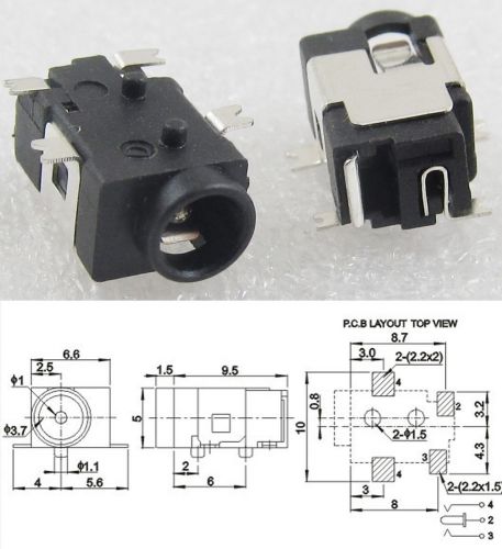 50x D-031A SMT DC Power Supply Female Jack Socket 3.5x1.3mm PCB Mount Soldering