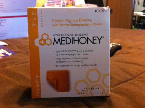 MEDIHONEY [31022] WOUND &amp; BURN DRESSING (2 x 2 , 10/BOX) EXP: 10/2016