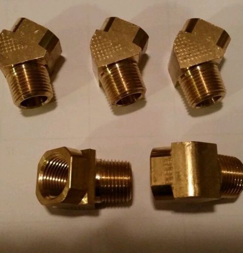 PARKER 2214P-6-6 BRASS 45 DEGREE  STREET  ELBOW 5 pcs