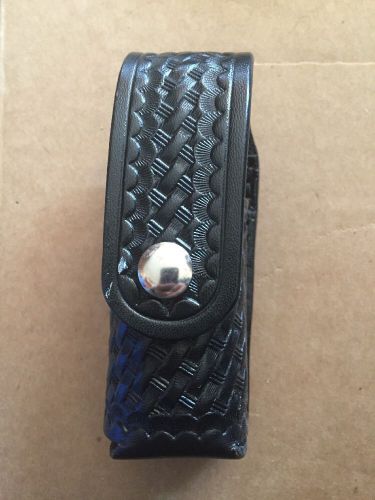 DUTYMAN Black Leather mace/OC holster/holder Basketweave