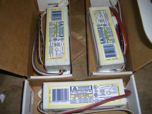 Advance RLQS-122-TP-W Rapid Start Ballast Lighting LOT OF 3