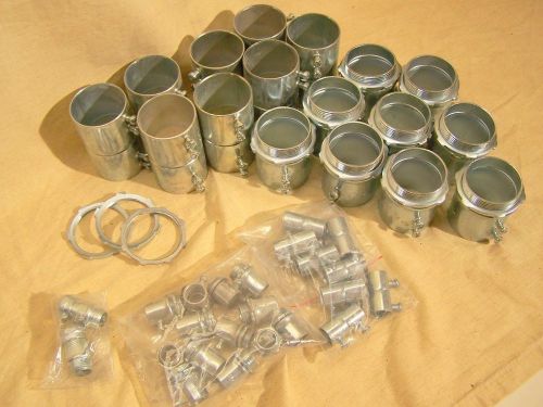 Lot of Topaz Electric 2&#034; EMT CONNECTORS (SET SCREW TYPE) &amp; 1/2&#034; Conduit Fittings