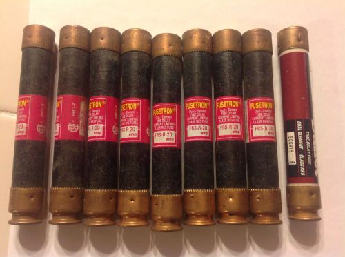 Bussman Fusetron Dual Element Lot of 8 FRS-R-20 Fuses Fuse Class RK5