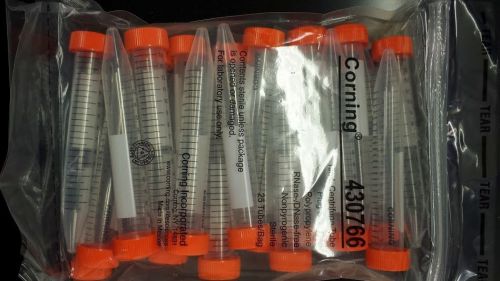 CORNING Polypropylene 15mL Sterile Centrifuge Tubes 25/Bag, 10 Pack