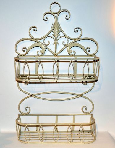 Beige Decorative Metal Wall Shelf Antique Look