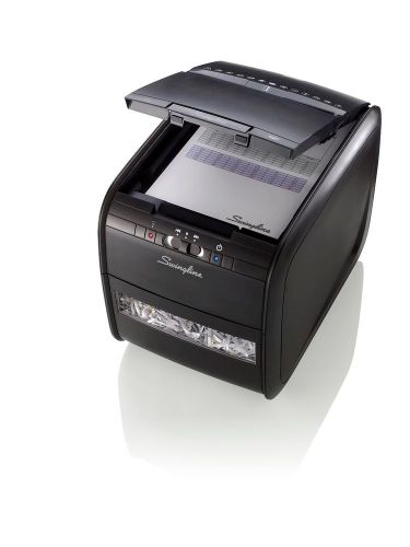 Black 60 Sheets Swingline Stack-and-Shred 60X Hands Free Shredder, Cross-Cut