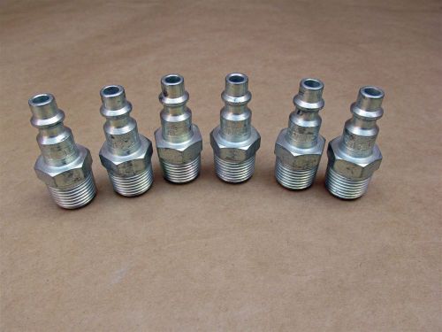 6 New Amflo CP21-03 Type D 1/4&#034; Industrial Steel Coupler Plug x 3/8&#034; Male NPT