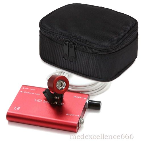 Portable RED LED Head Light Lamp for Dental  Binocular Loupe + Zipper case  CE