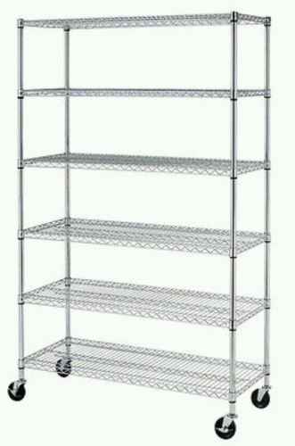 Adjustable 6 Shelf Chrome Rack Heavy Duty Steel Commercial Wire Shelving Storage