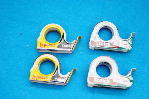 4 VINTAGE SCOTCH/LEPAGES GIFT TAPE DISPENSER - METAL