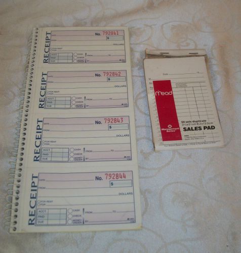 Lot of 2 Receipt Books