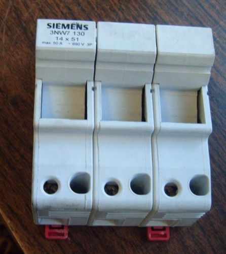 SIEMENS FUSE HOLDER 14 X 51 50 AMP 690 V 3 POLE 3NW7-130