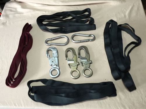 SET of 5 Steel Carabiner Locking Snap Hooks MSA MILLER and SLINGS STRAPS