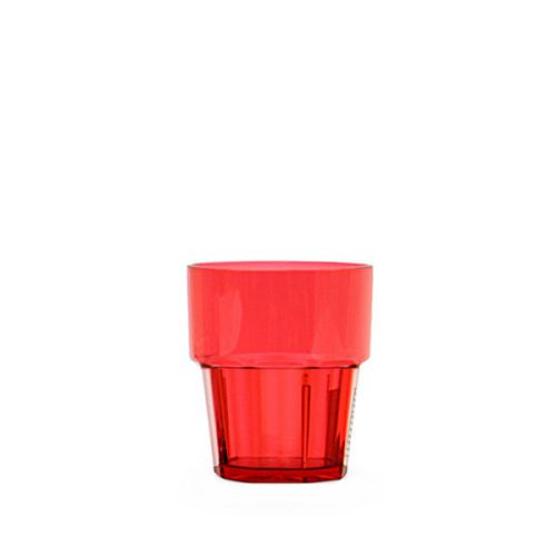 Set of 12 cups 8 oz diamond rock, polycarbonate, red bar restaurant glass  diner for sale