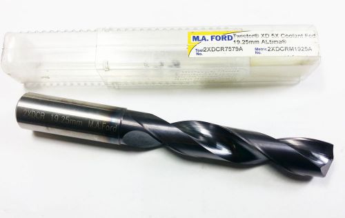 19.25mm MA Ford XDSR Twister 5xDTIALN Coolant Thru Solid Carbide Drill (O 204)