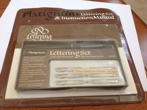 Vintage PLATIGNUM LETTERING SET/FINE-MEDIUM BROAD 497 NIB and sealed