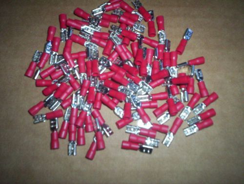 Red Spade Female Crimp Connectors 100pc 22-18 AWG 187 crimps USA SELLER mame