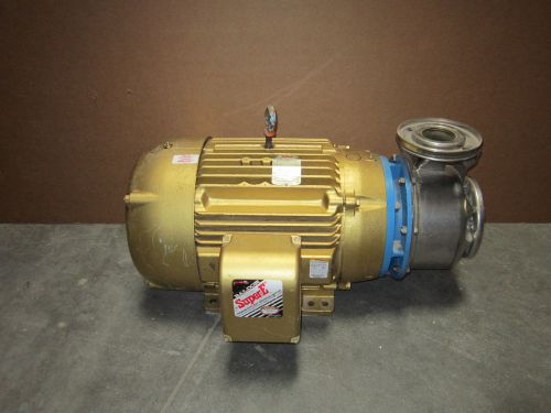 Baldor 50hp super e motor with g &amp; l ssh stainless steel centrifugal pump for sale