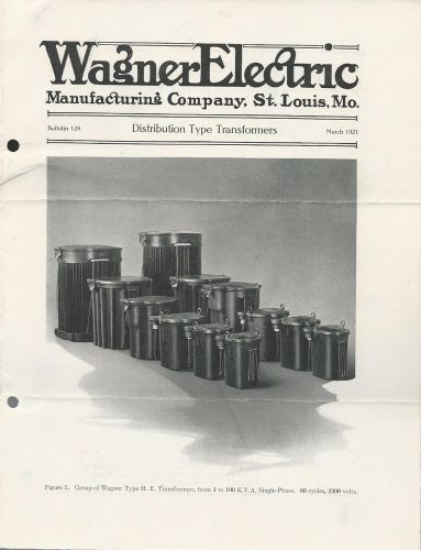 Distribution Type Transformers 1921 Bulletin Wagner Electric St Louis Missouri