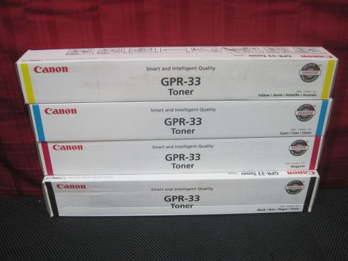 LOT OF 4 Canon GPR 33 Toner Black Yellow Cyan Magenta C7055/C7065