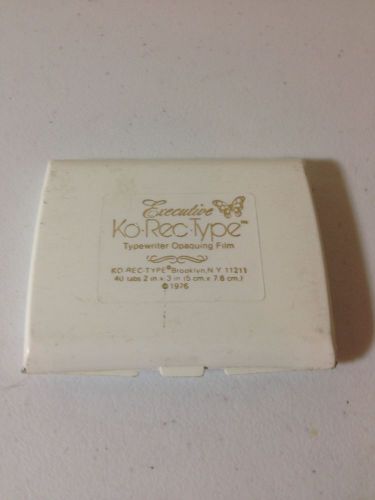 Vintage Executive KO REC TYPE Typewriter Opaquing Film, 20 Sheets And Case