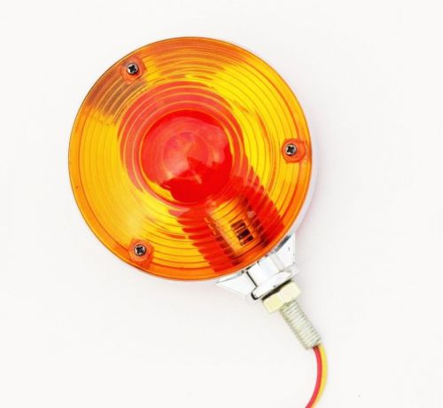 Warning indicator hazard lamp light truck trailer chrome frame amber amber for sale