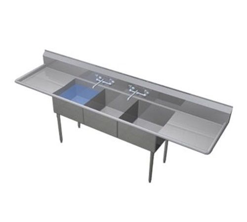 Duke 163s-218 supreme sink three compartment 84&#034;w x 27&#034;d x 43&#034;h 18&#034;... for sale