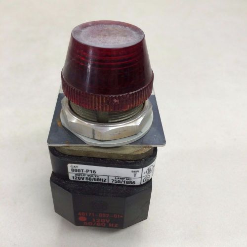 Allen Bradley Cat. No. 800T-P16 Panel Light - 120VAC - Red Lens