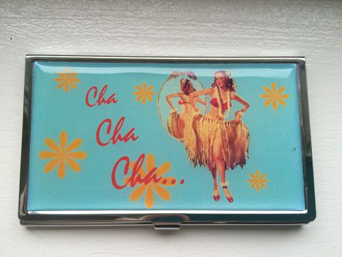 Hula Dancers Cha Cha Cha Business Card Holder